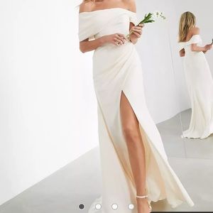 ASOS Beatrice bardot drape wrap wedding or engagement dress